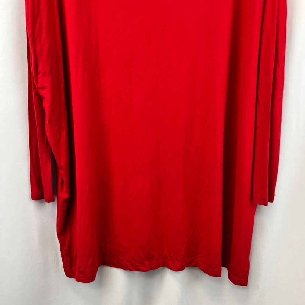 Piko 1988 Women’s Round Neck Long Sleeve Red Oversized Mini Shift Dress Small - Picture 4 of 8